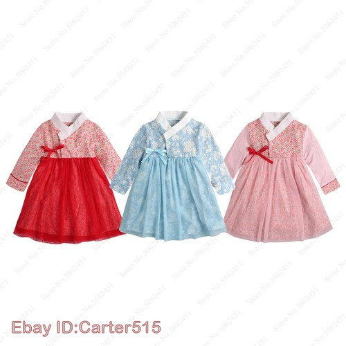 Korean Traditional Baby Girl Party Formal Dress Hanbok Stage Performance Dresses