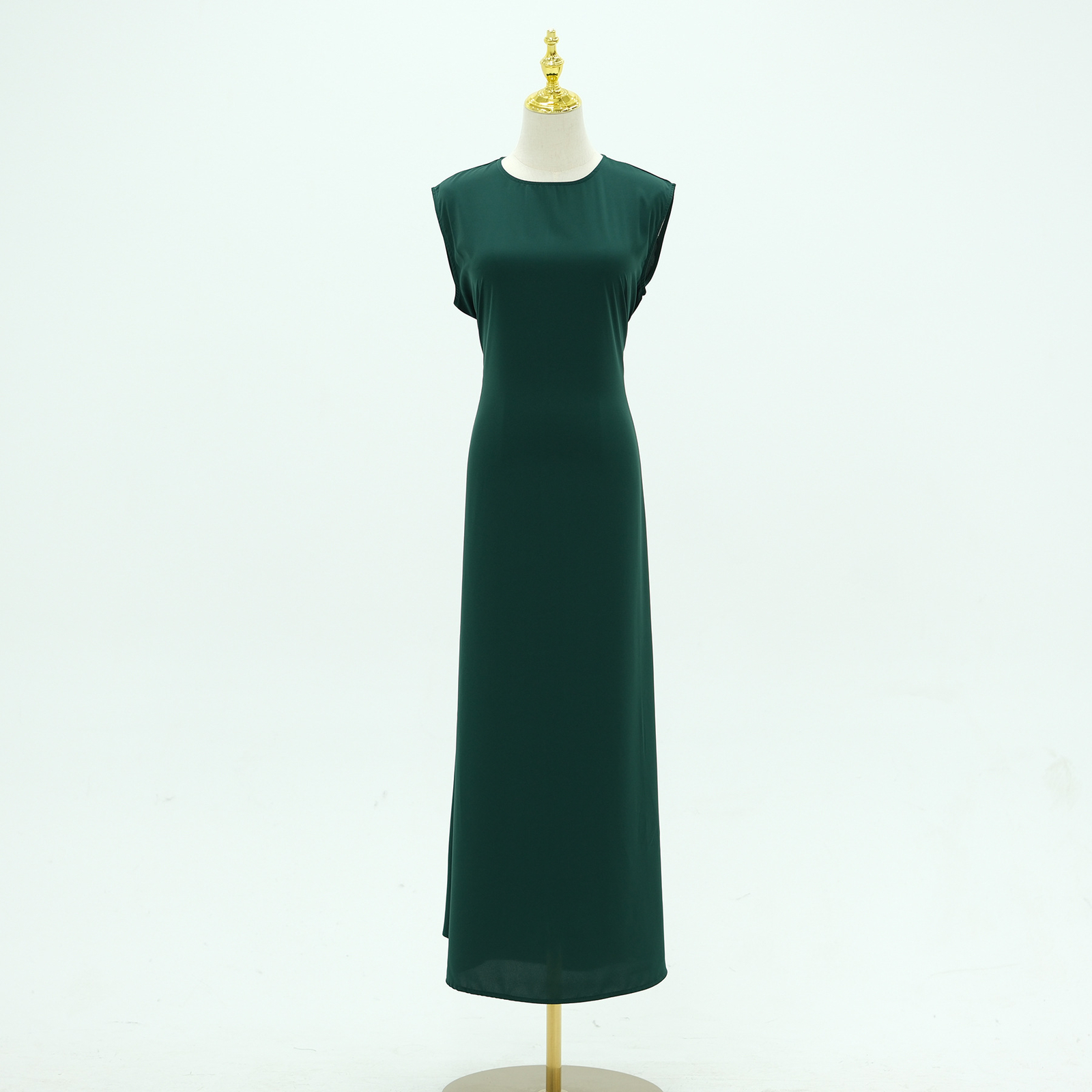 Eid Muslim Robe Arab Solid Color Lnterior Dress Sleeveless Abaya Femme Modest