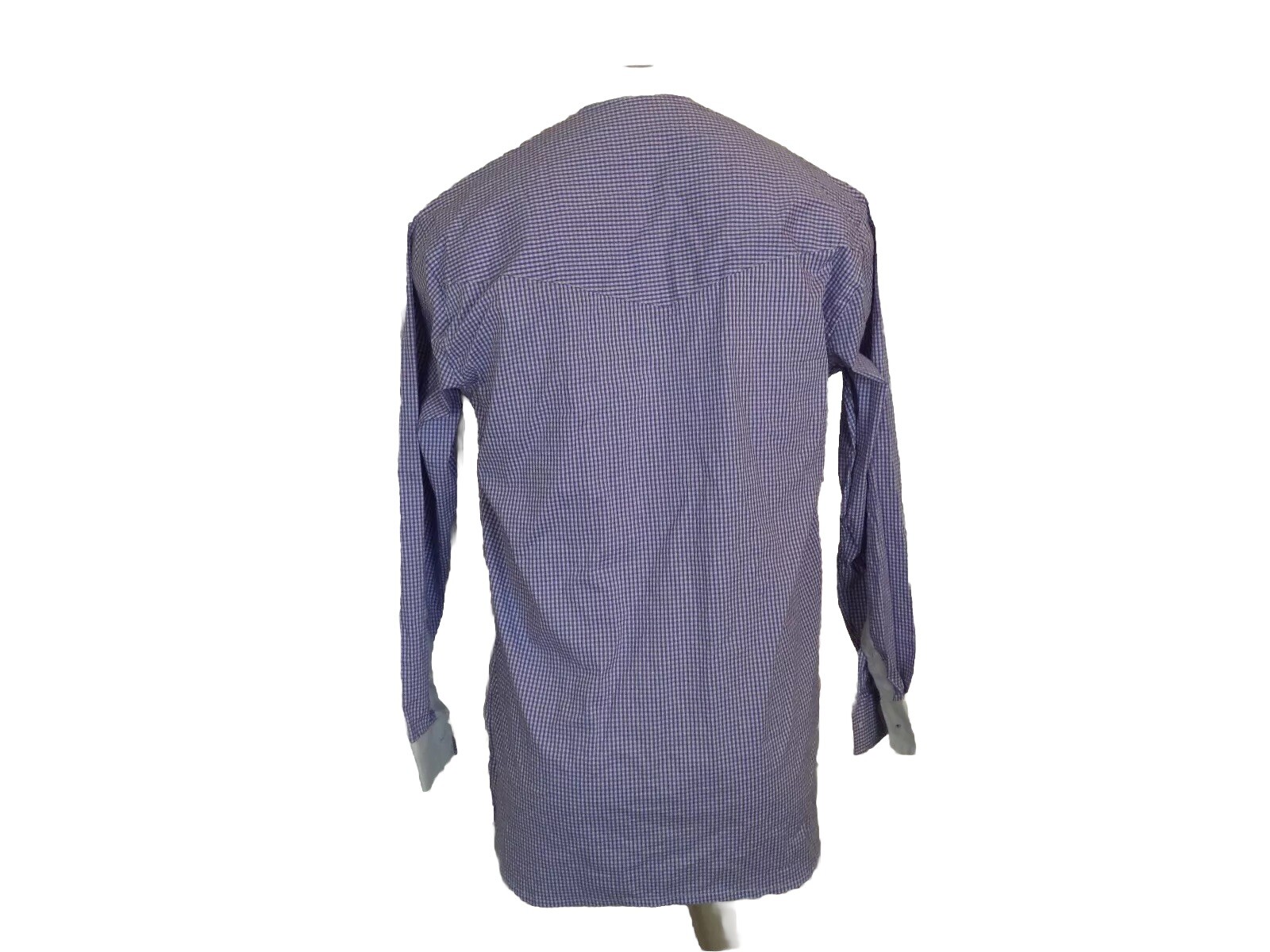 Men’s Purple Plaids & Check Handmade Traditional Kaftan Shirt. One Size. Long Sl