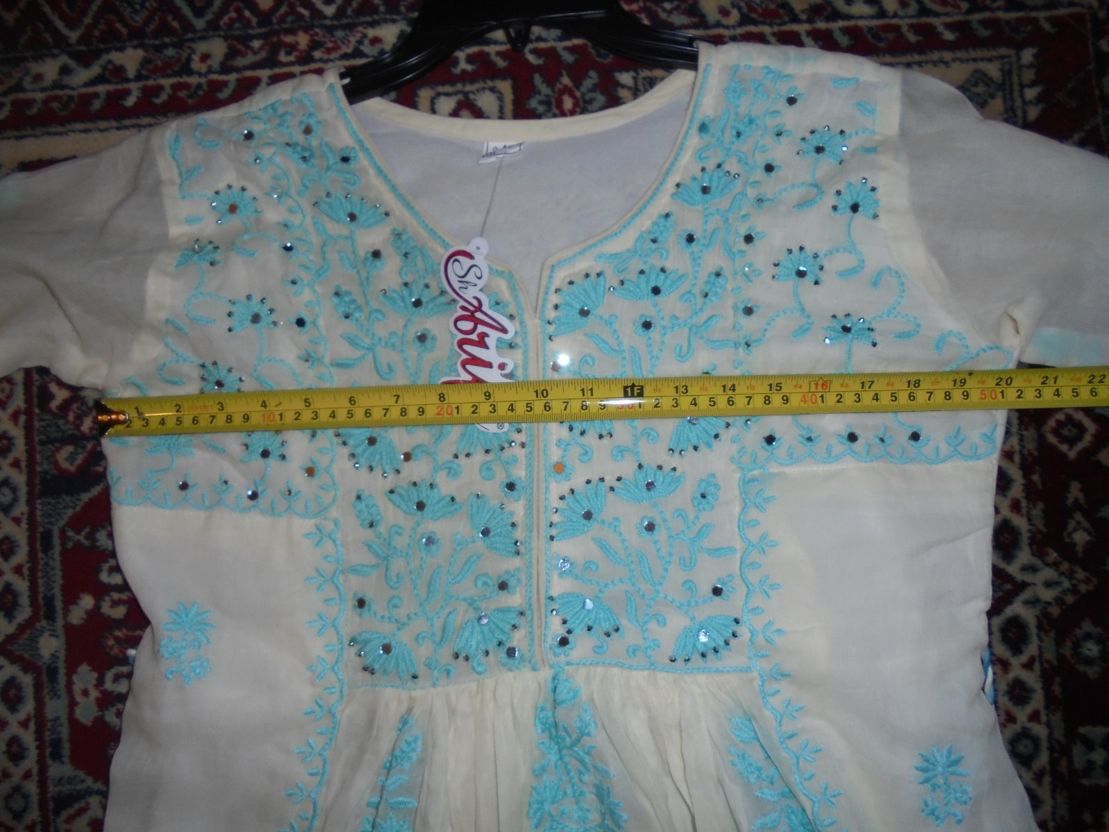 Indian Pakistani anarkali long kurta white size M not Khaadi Maria B Sadabahar