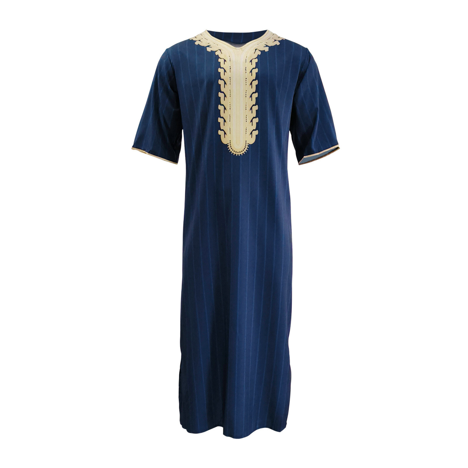 Men’s Long Sleeve Muslim Clothing Saudi Jubba Arab Kaftan Thobe Long Dress Robe