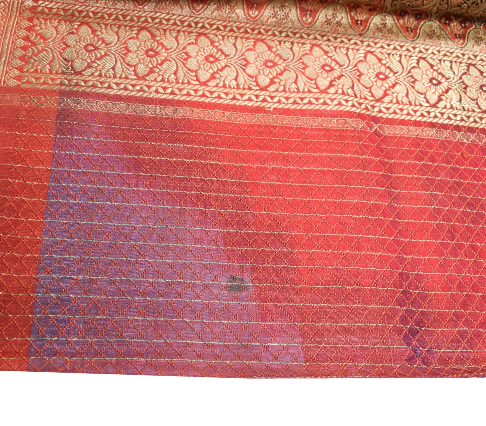 Sushila Vintage Heavy Saree Blend Satin Silk Banarasi Brocade Woven Sari Fabric