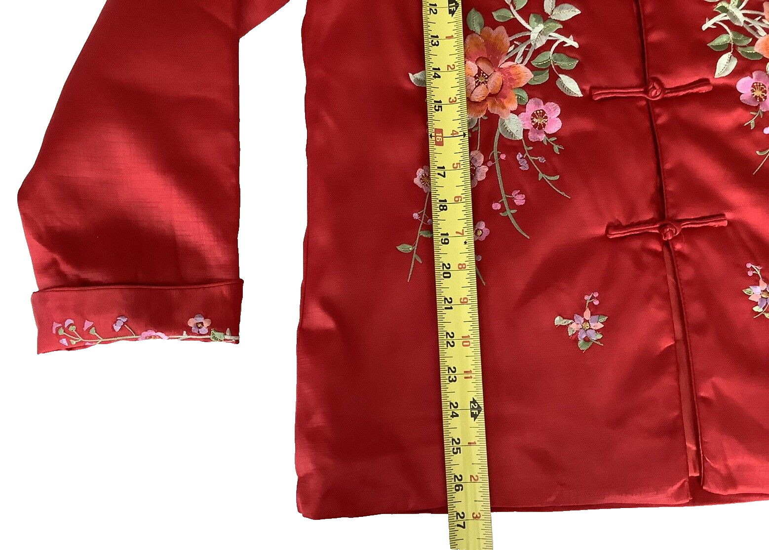 Easter Collection Oriental Traditional Embroidered Red Women Top Blouse Size L