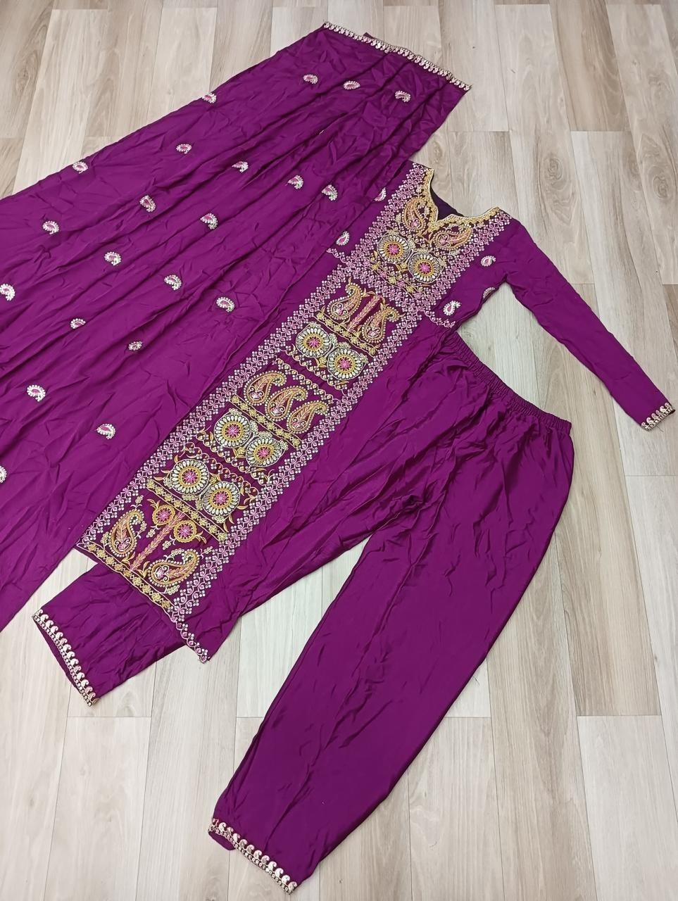 Pakistani Concept Georgette Palazzo Suit Heavy Embroidery Readymade Dress
