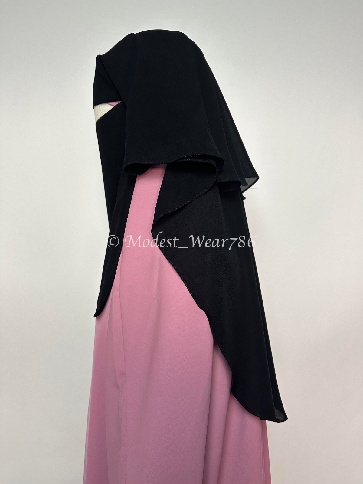 Bedoon Essm Saudi Made Three Layer Niqab Muslim Women Face Veil Burqa Black