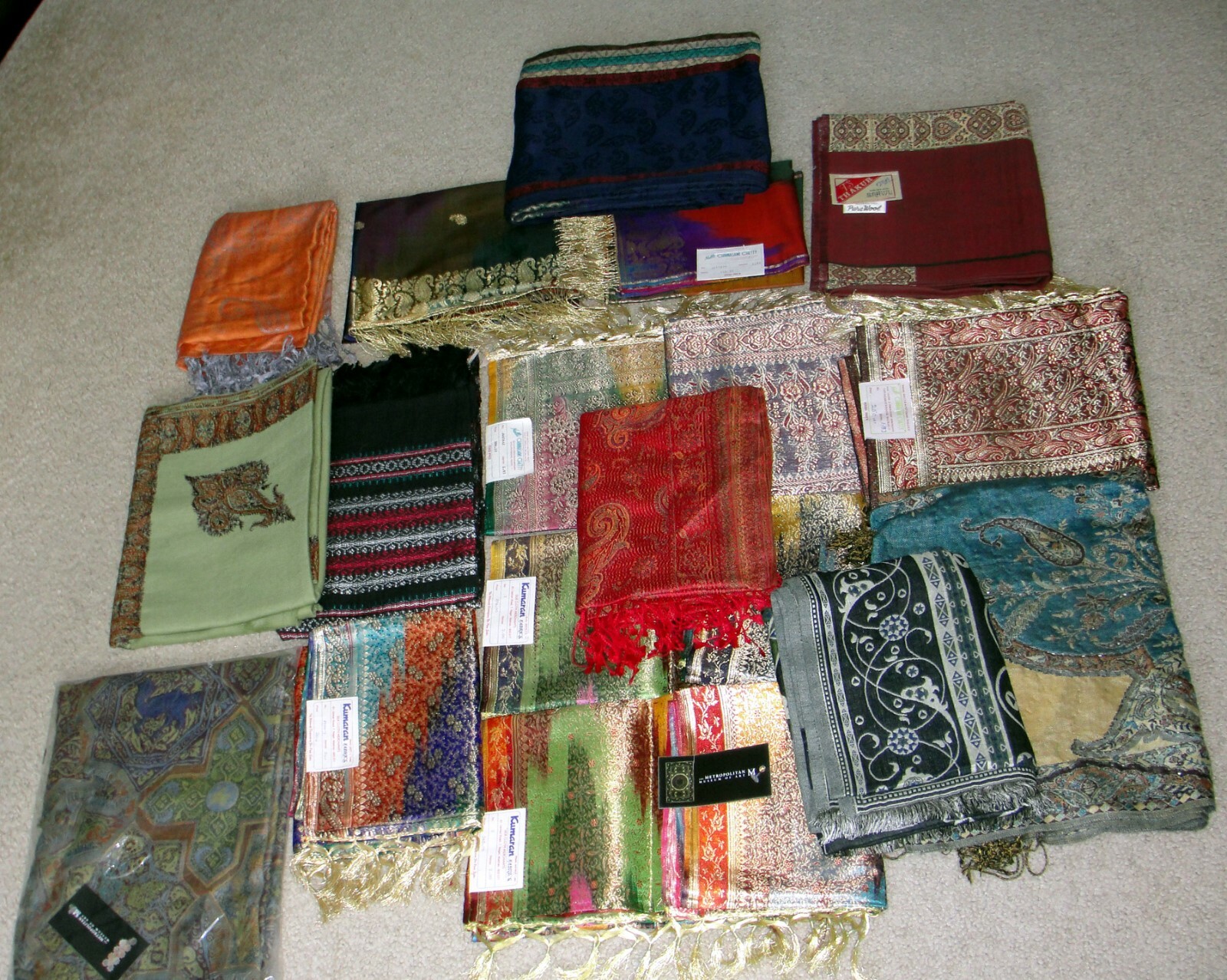 Handmade Aarong Shawl Dupatta Scarf MP Art Museum Silk Bangladesh Indian Ajrakh