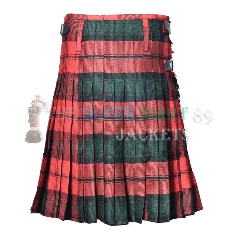 Kerr Tartan Kilt Traditional Men 8 Yard Kilt in 16oz 100rylic Wool