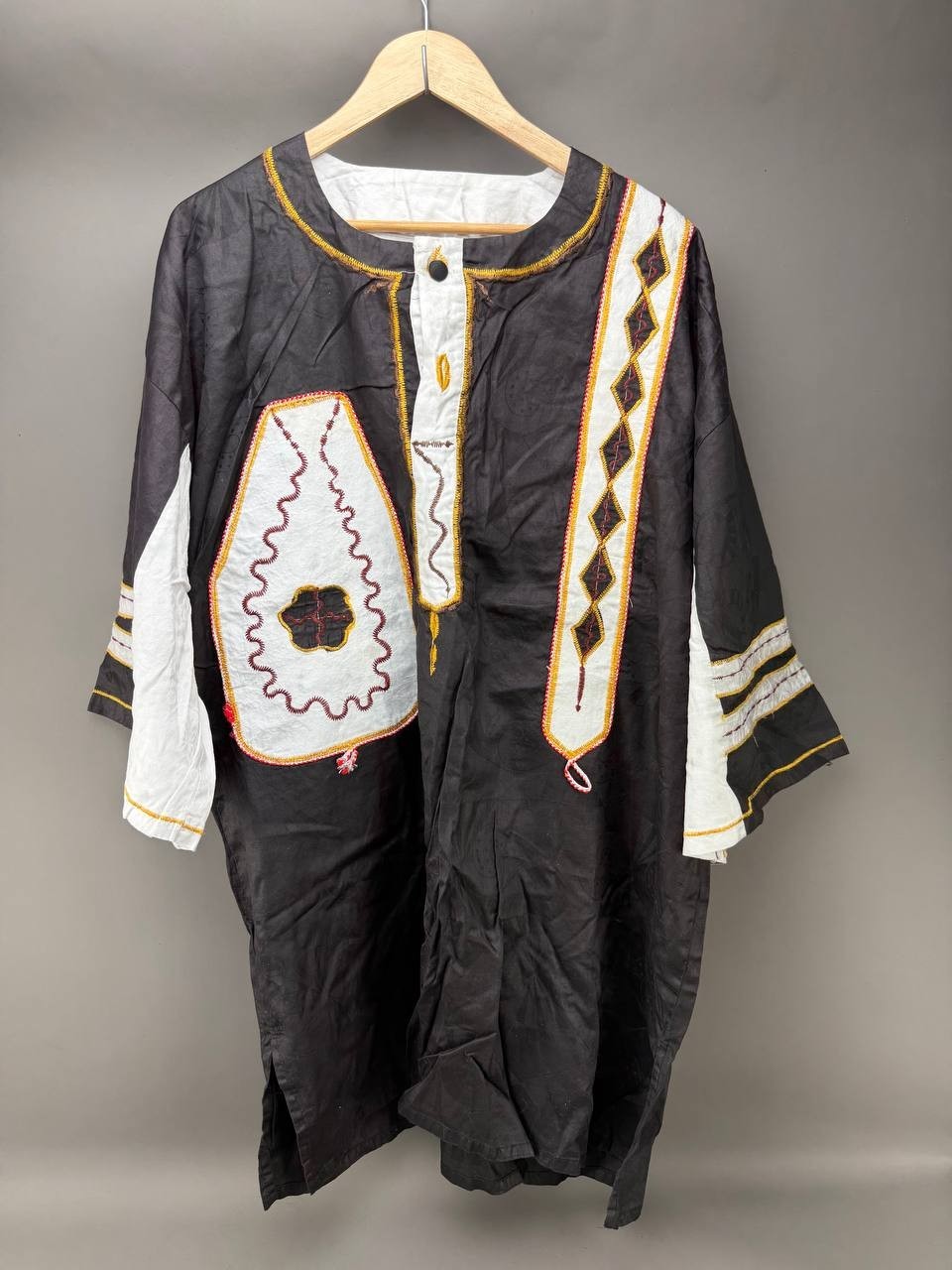 African Style Nigerian Yoruba Mens Black Agbada Kaftan Dashiki Top