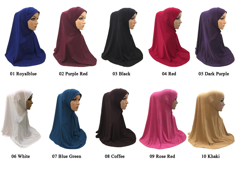 One Piece Women Amira Hijab Scarf Headscarf Wrap Muslim Shawls Islamic Cover New