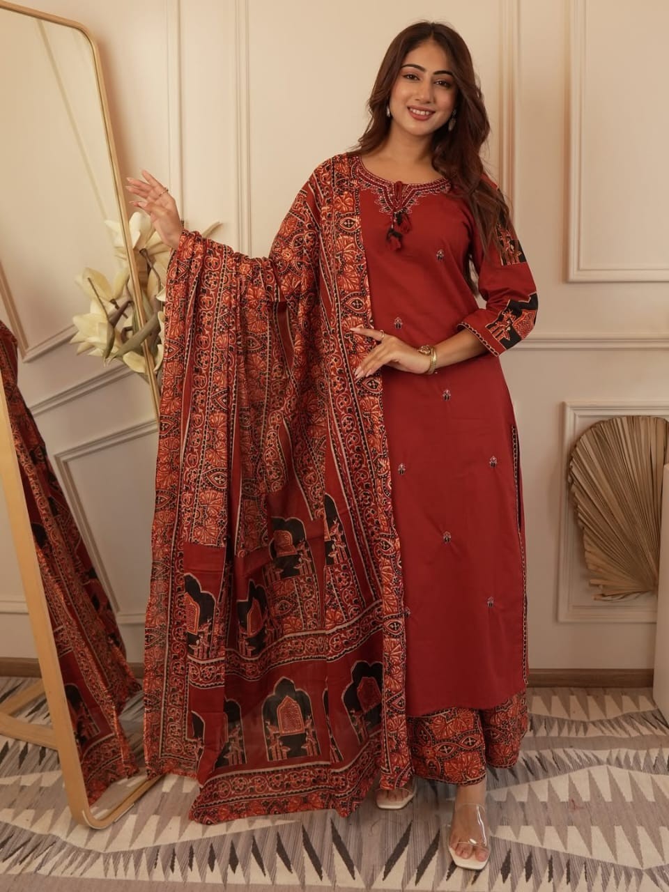 Pakistani Salwar Kameez For Women, Wedding Partywear Kurta Palazzo Dupatta Suit