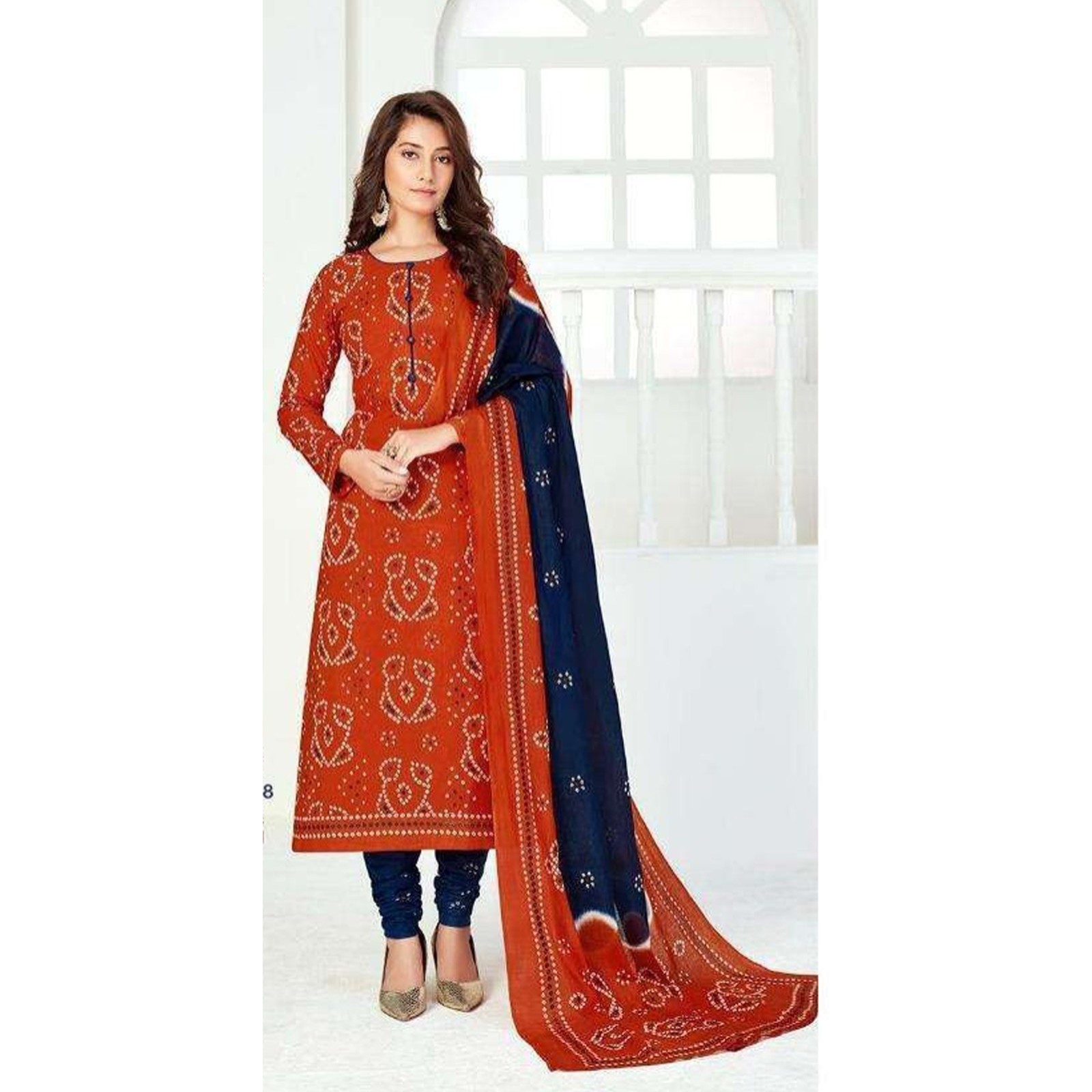 Bandhani Printed Special Cotton Summer Wear Indian Women’s Salwar Kameez Dresses