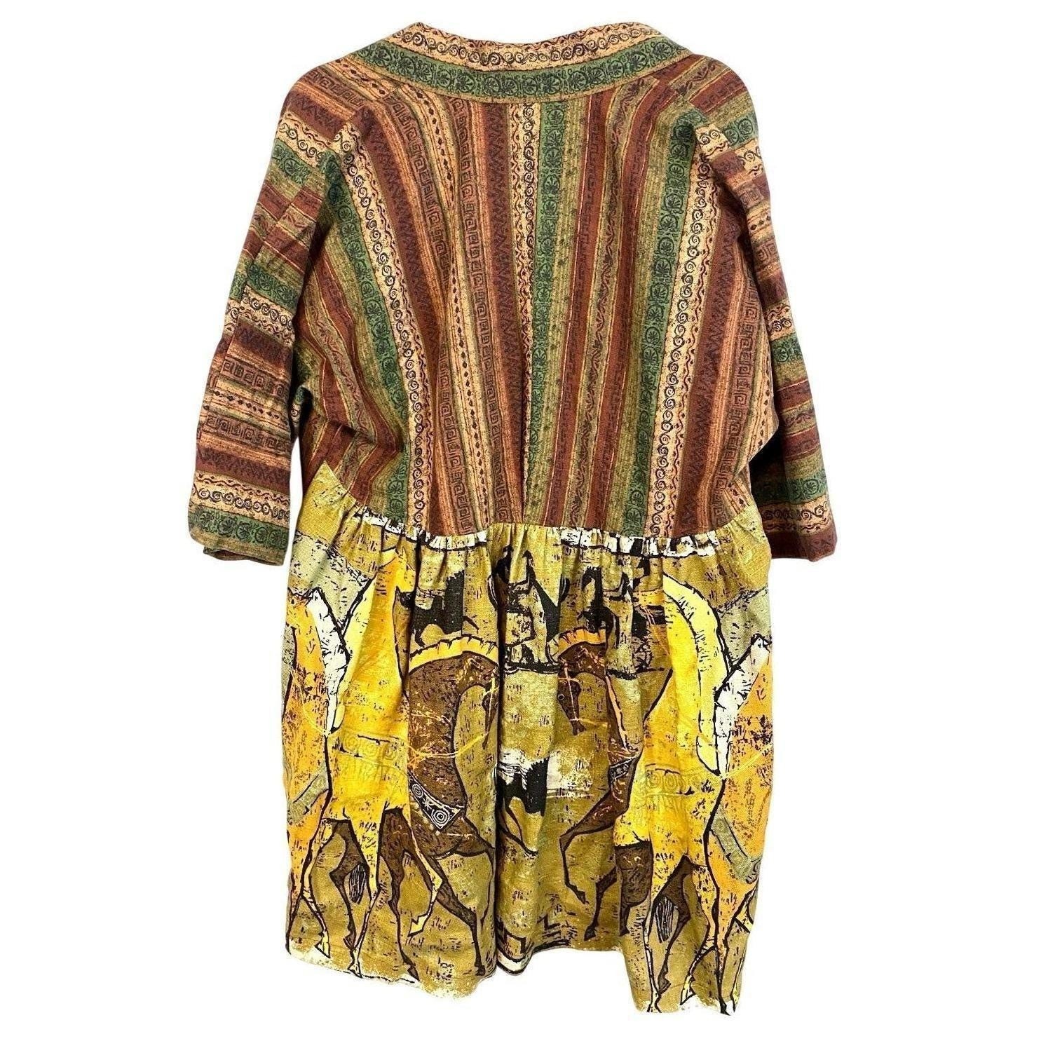 Regalia Medium Handmade Kimono Jacket Boho Art To Wear Lagenlook Africa Tribal
