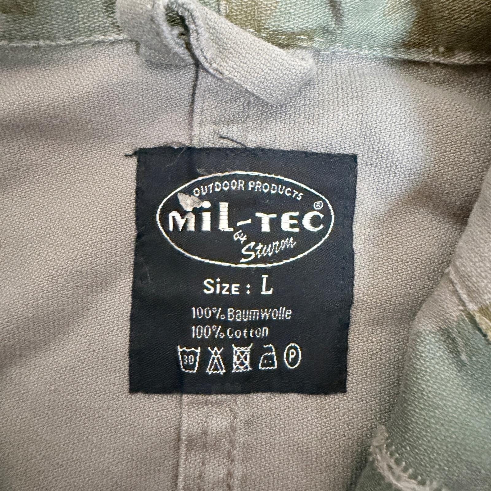 Mil-Tec german military Mens Camo Hooded Bomber Jacket Green Grey Cotton Size L