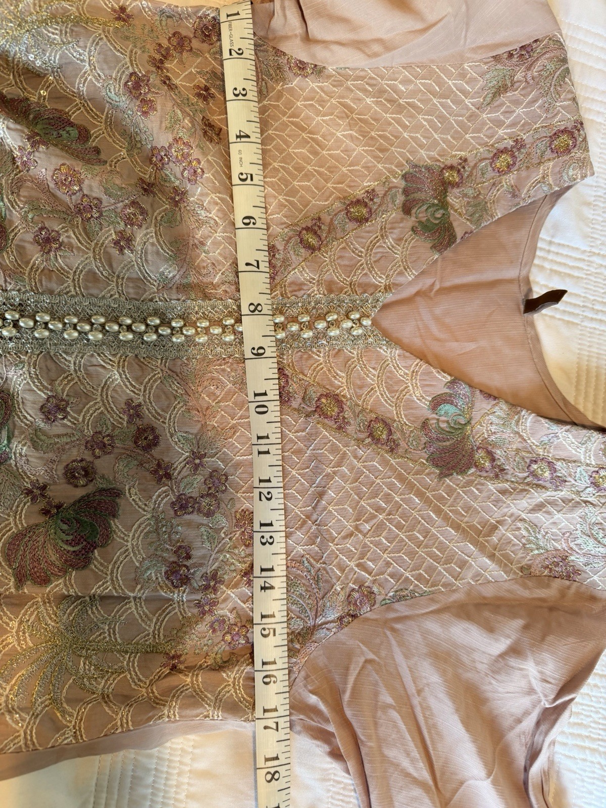Beechtree tea pink Embroidered Pakistani Salwar Kameez Size 8. 3 Piece Set