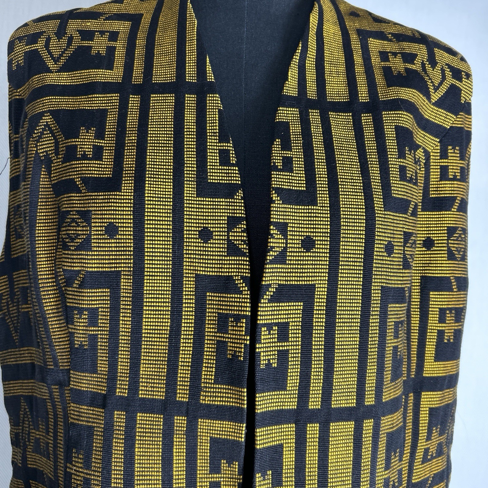 Massata Dashiki Vest XL Black Gold Cotton African Style for Men Women Senegal