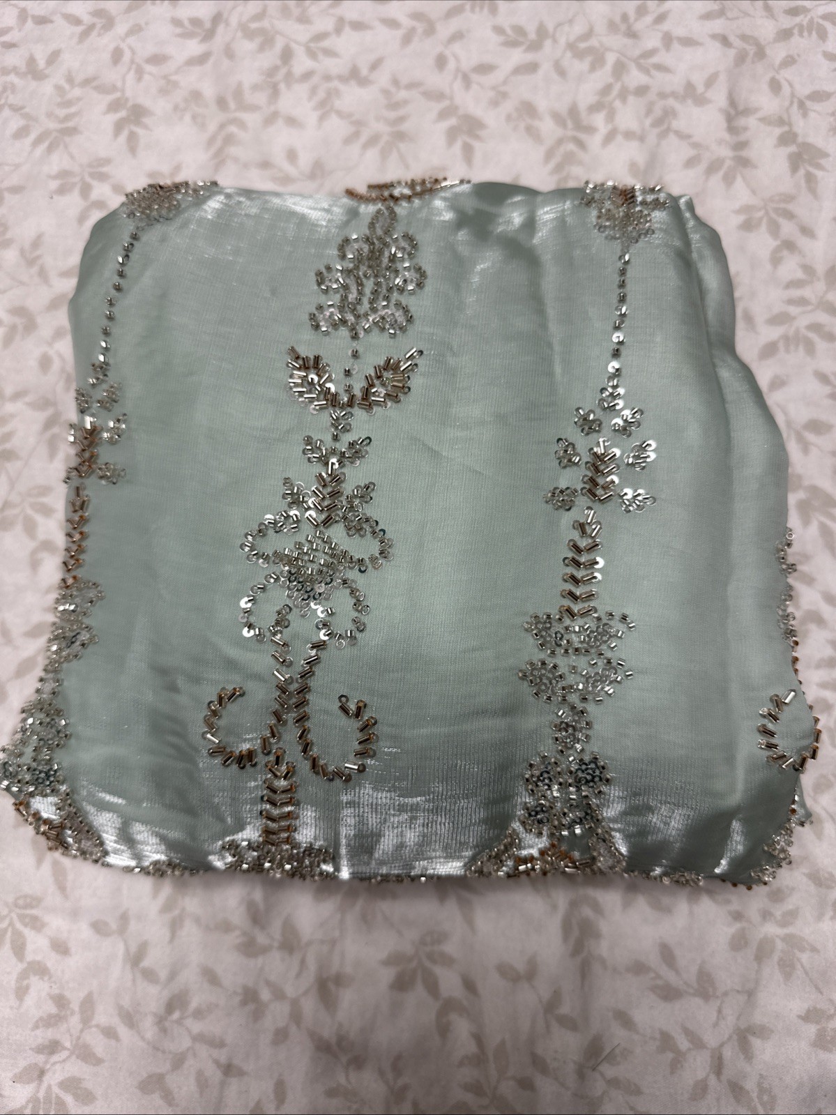 Women’s Heavy Embellished Mint Kurta 3/4 Sleeve Size S & Cream Anarkali Set