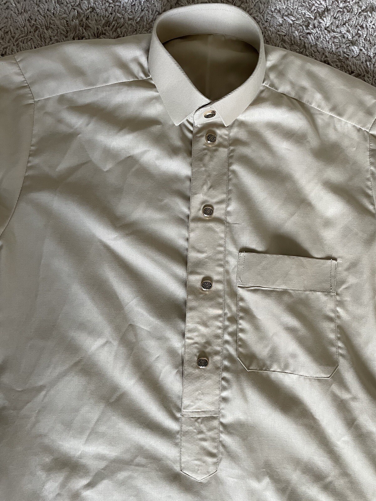 Muslim Men Youth DISHDASHA THOBE CUSTOM Hand Tailored Size S Beige