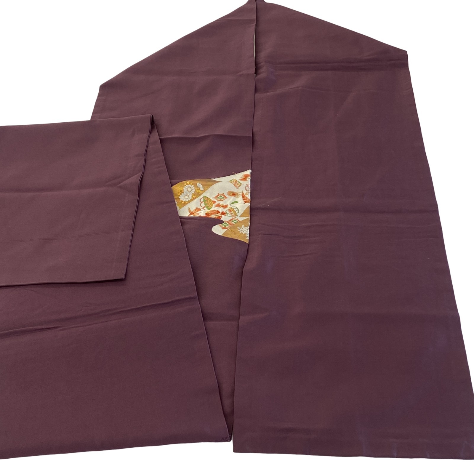 Japanese Vintage Kimono Nagoya Obi Silk Purple Traditional Embroidery 136x 11 in