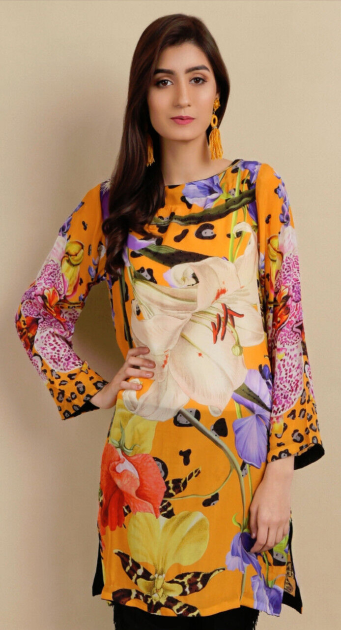 NWOT SAPPHIRE Size M Embellished Silk Summer Kurti Pakistani Designer SAFINAZ