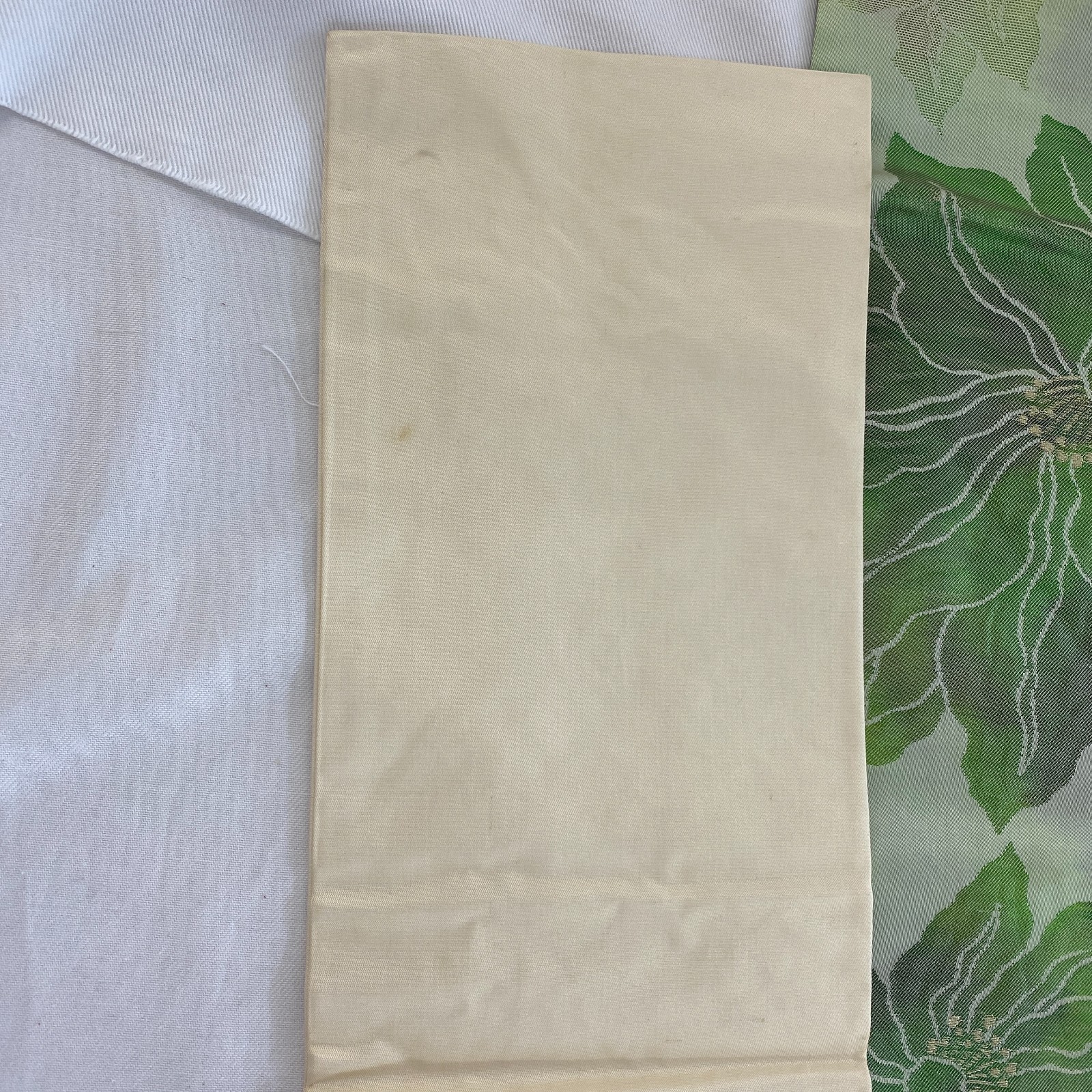 Japanese Vintage Kimono Nagoya Obi Silk Green Drit Traditional 137 x 12 in
