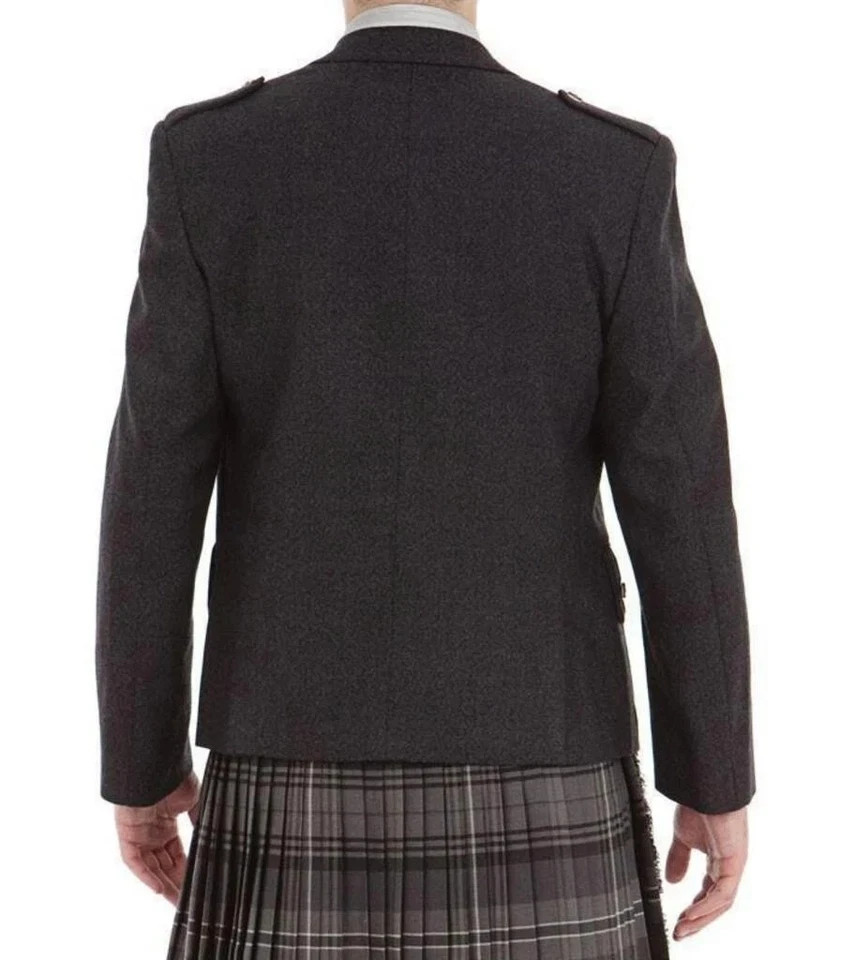 Charcoal Grey Argyle Jacket & Waistcoat Men’s Scottish Formal Outfit
