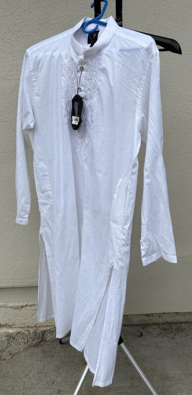 Men’s Ghani Sail White 2-piece traditional Islamic Robes Top And Bottom Size L