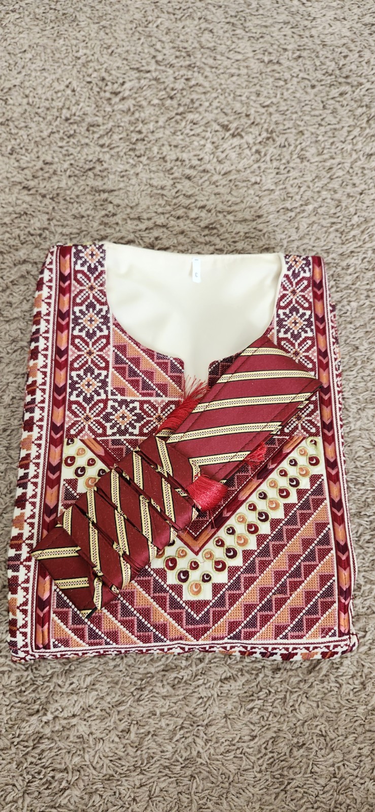 Palestinian Women Thobe Size 3 Embroidered Tatreez Long Sleeve Made In Palestine