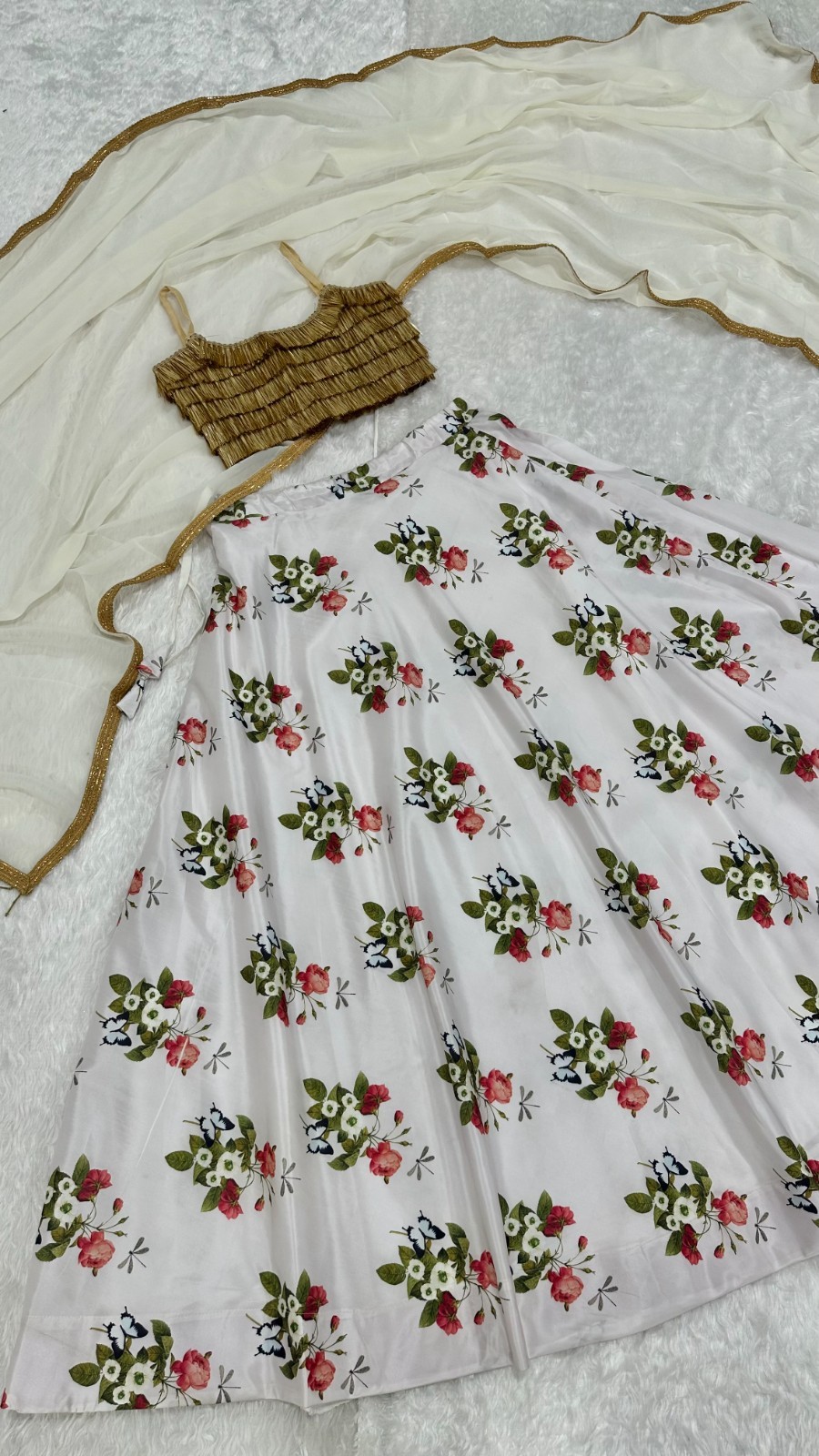 New Digital Print Beautiful Silk Lehenga Choli With Dupatta Party Wear Trending