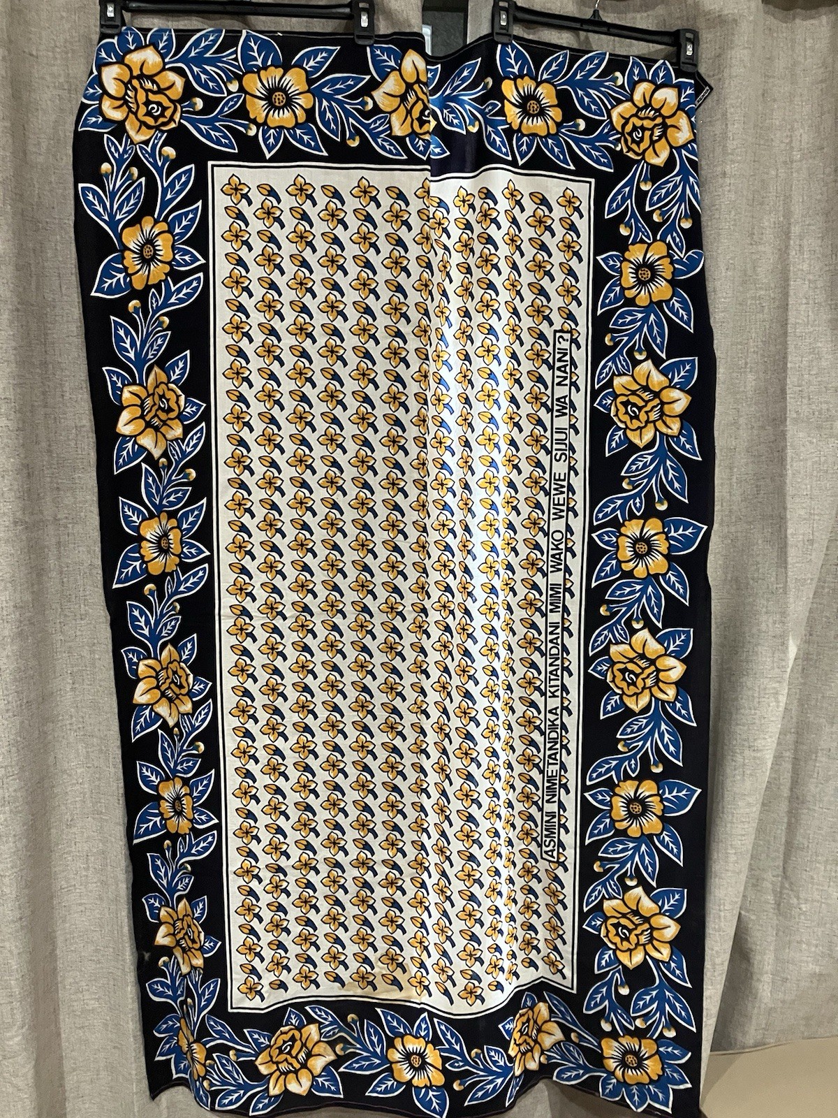 African Traditional Kanga Fabric Khanga Sarong for Crafts, Kenya