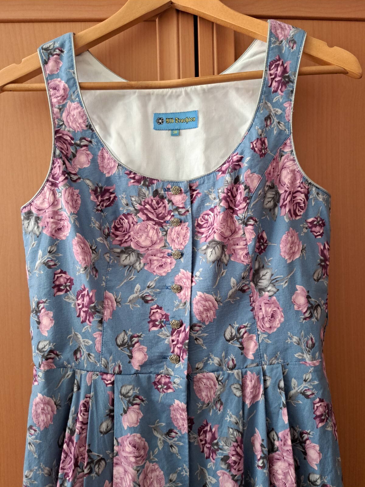 2116 Trachten Folk Bavarian Blue Summer Dress OCTOBERFEST Dirndl Sz S