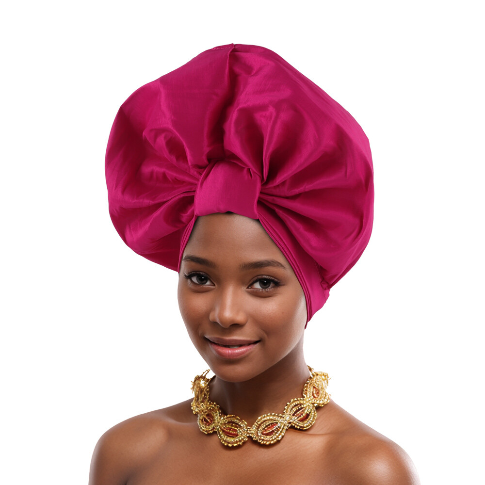 Nigerian Auto Gele Headtie African Women Head Wrap Turban Wedding Headwear Cap
