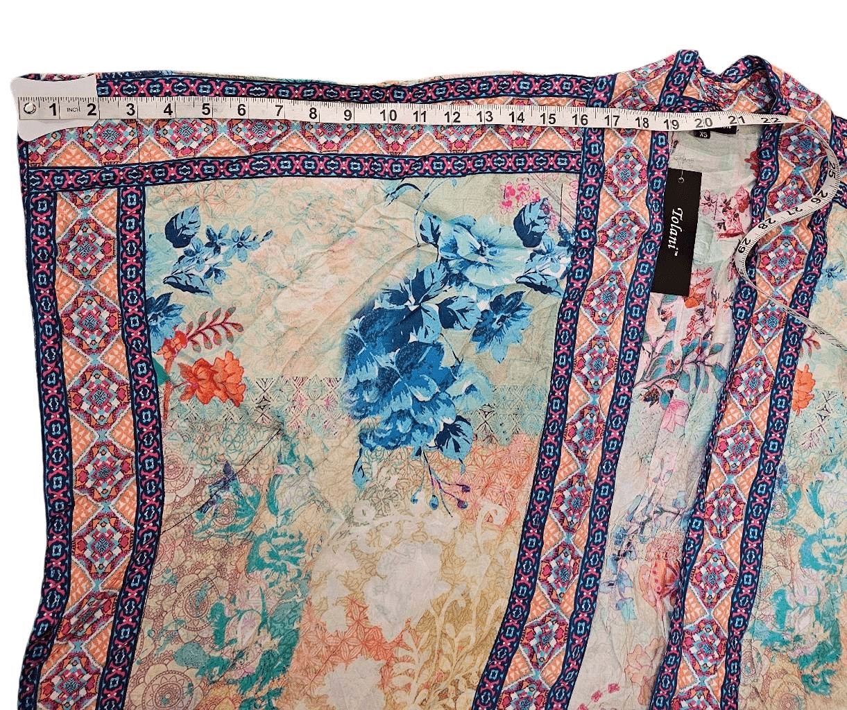 Tolani Raelyn Cropped Kimono Top Floral Multicolor Boho India XS NWOT