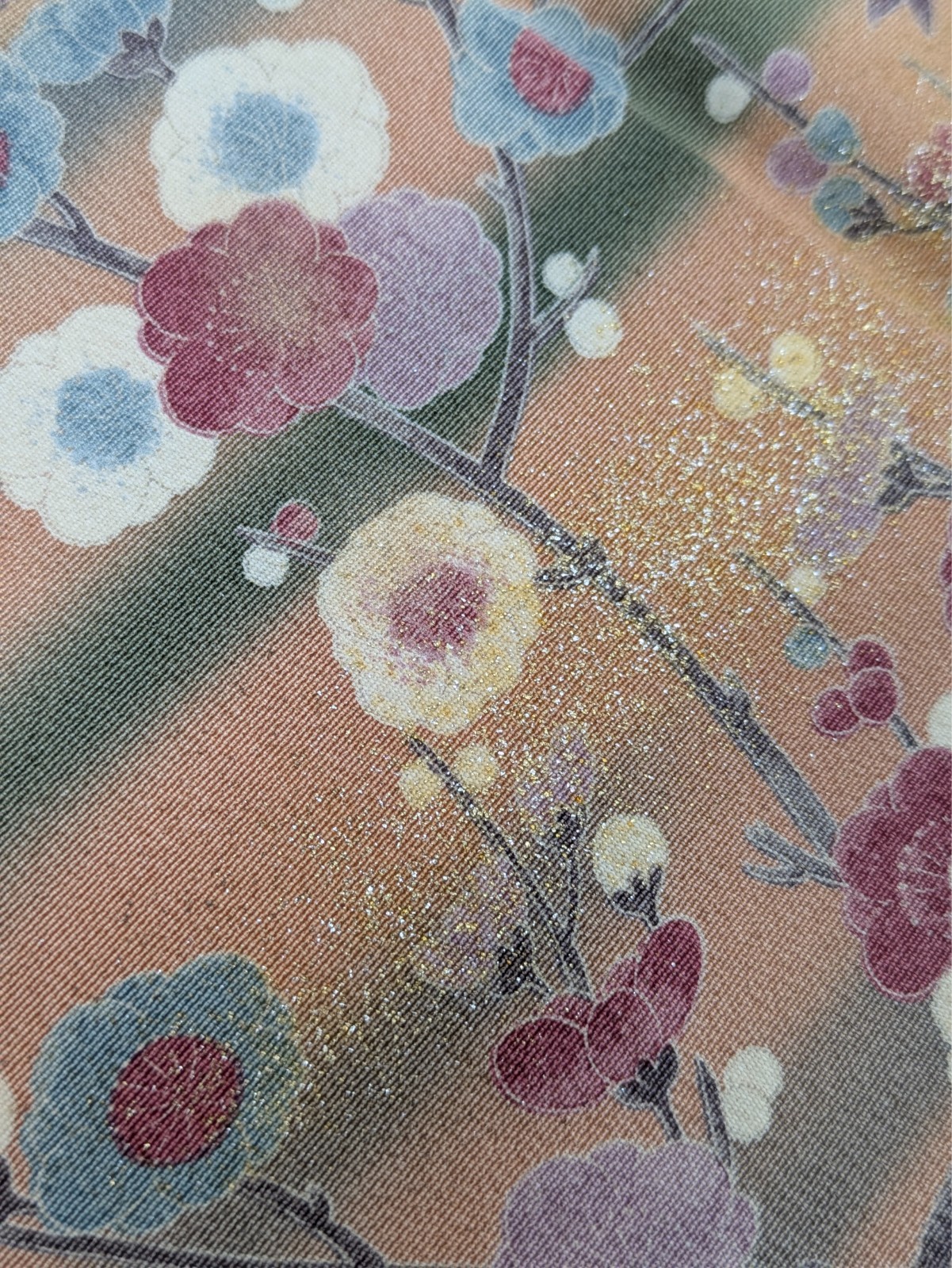 Authentic Japanese Kimono Silk Homongi Pink Colored Floral Birds Treasure Luxury