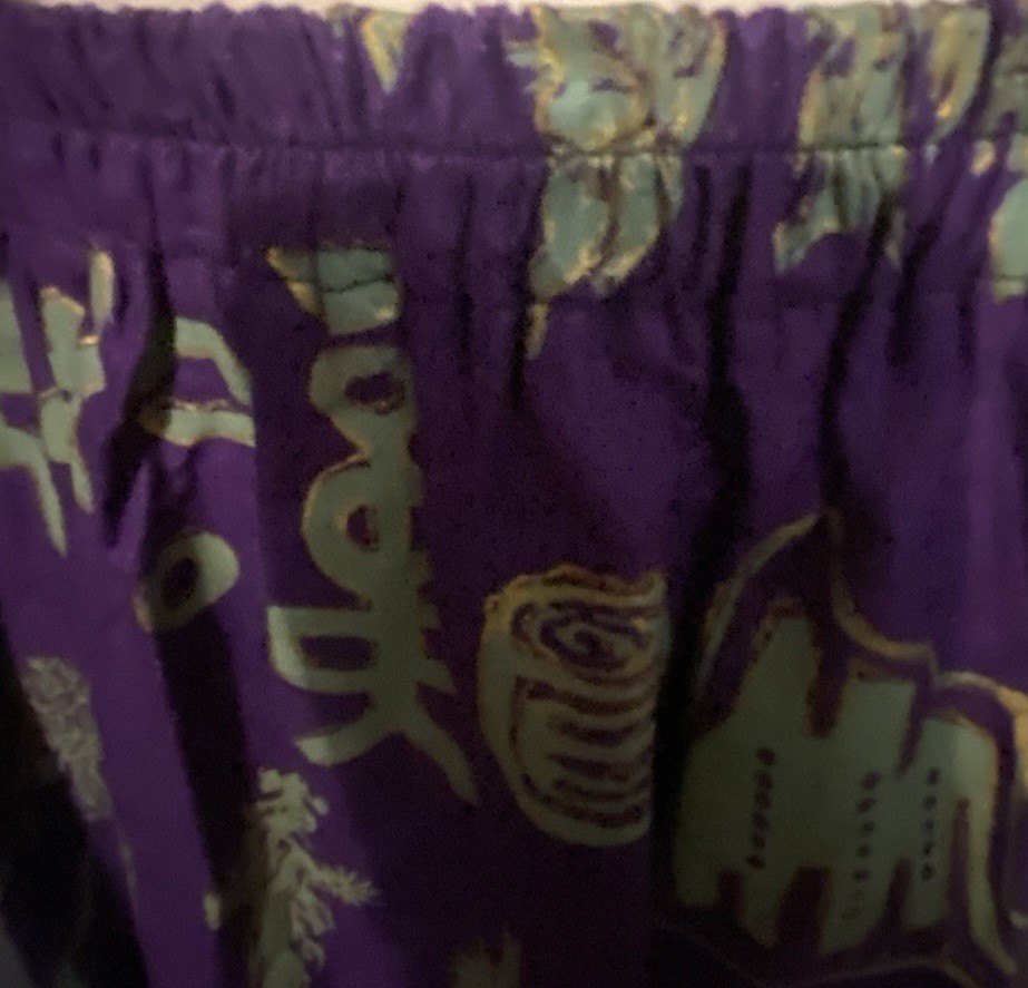African 2Pieces Skirt Set Button Front Purple/Gold Long Sleeve Matching Cap WM