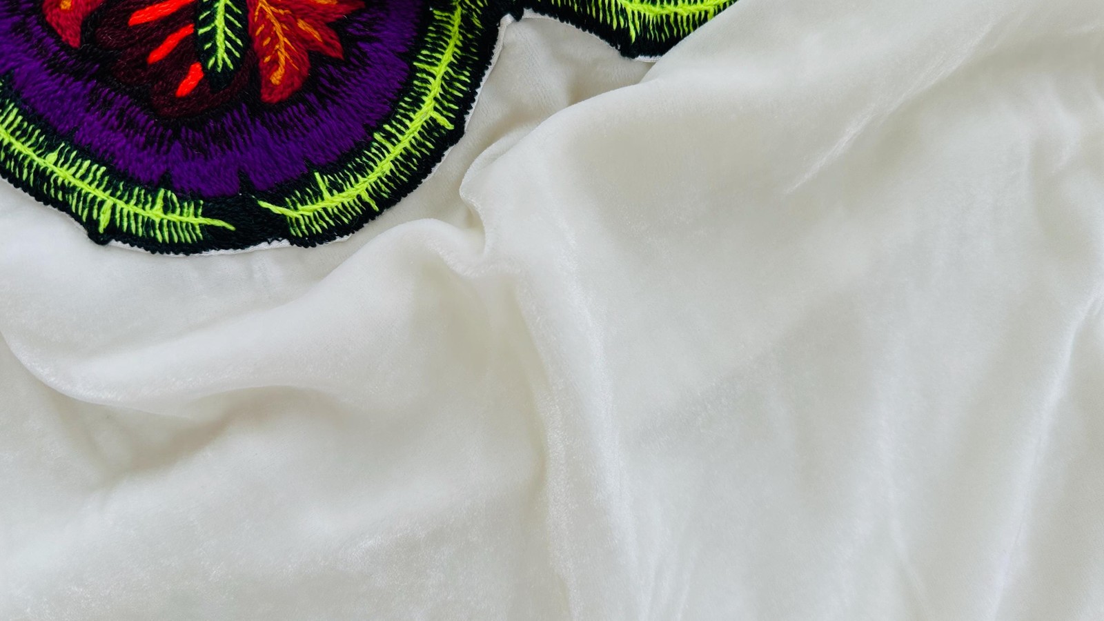 Silk Velvet Embroidered Dress. Repurposed Ocosingo Embroidery Mayan Made Mexican