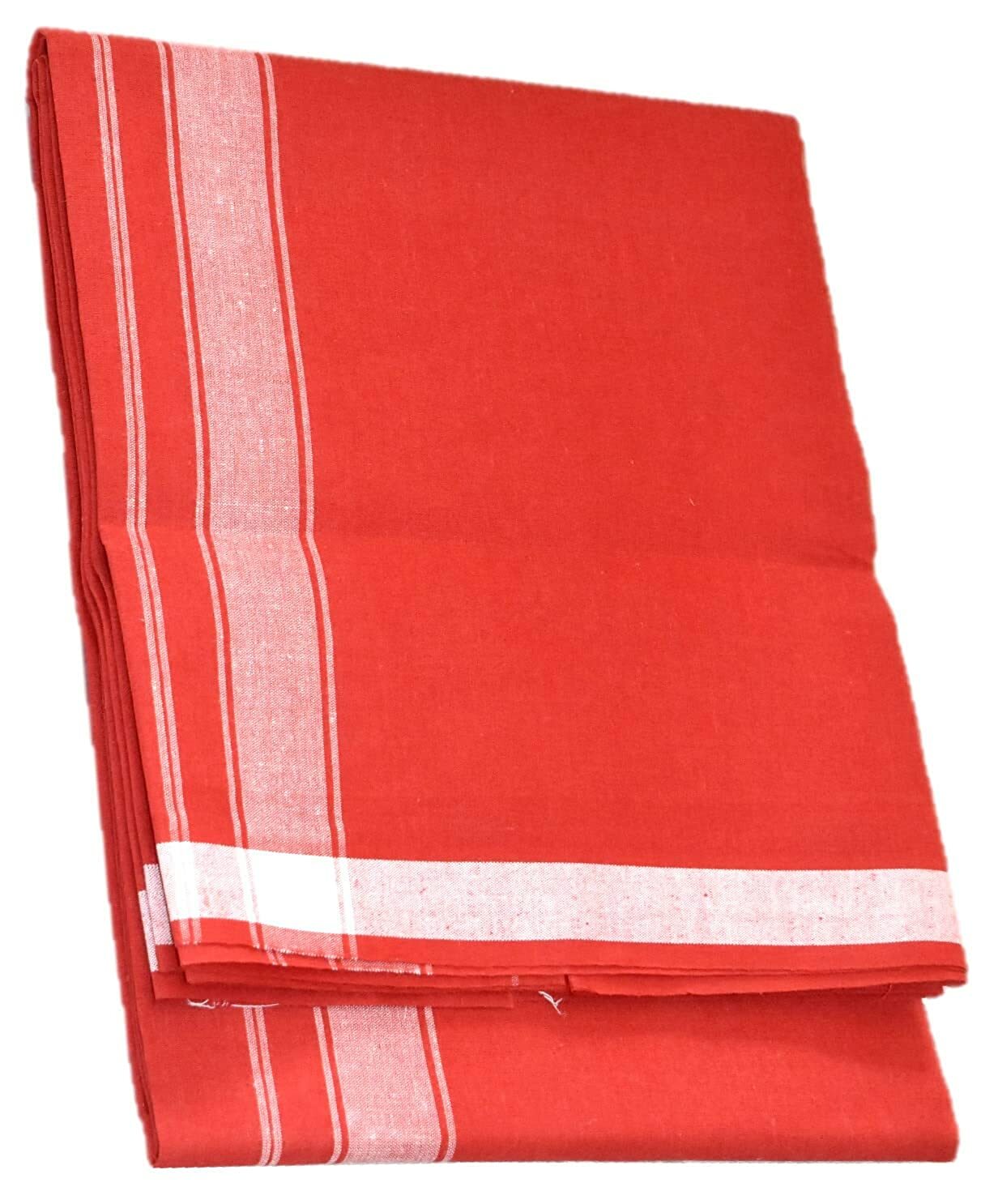 Men’s Dhoti Cotton Plain Solid/Length 2 meter Pack of 2 Red & Yellow US