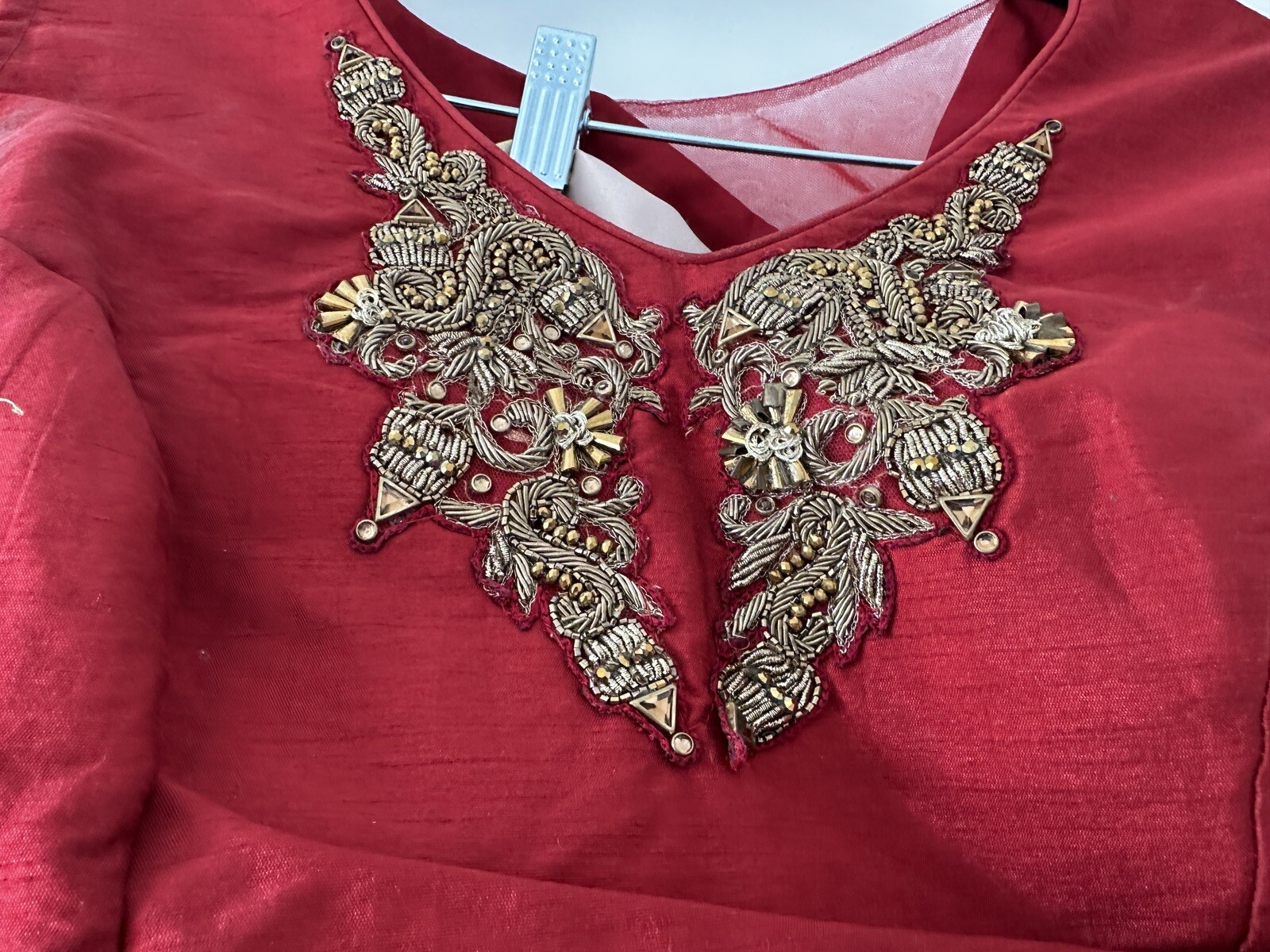 Red Gold Floral Lehenga