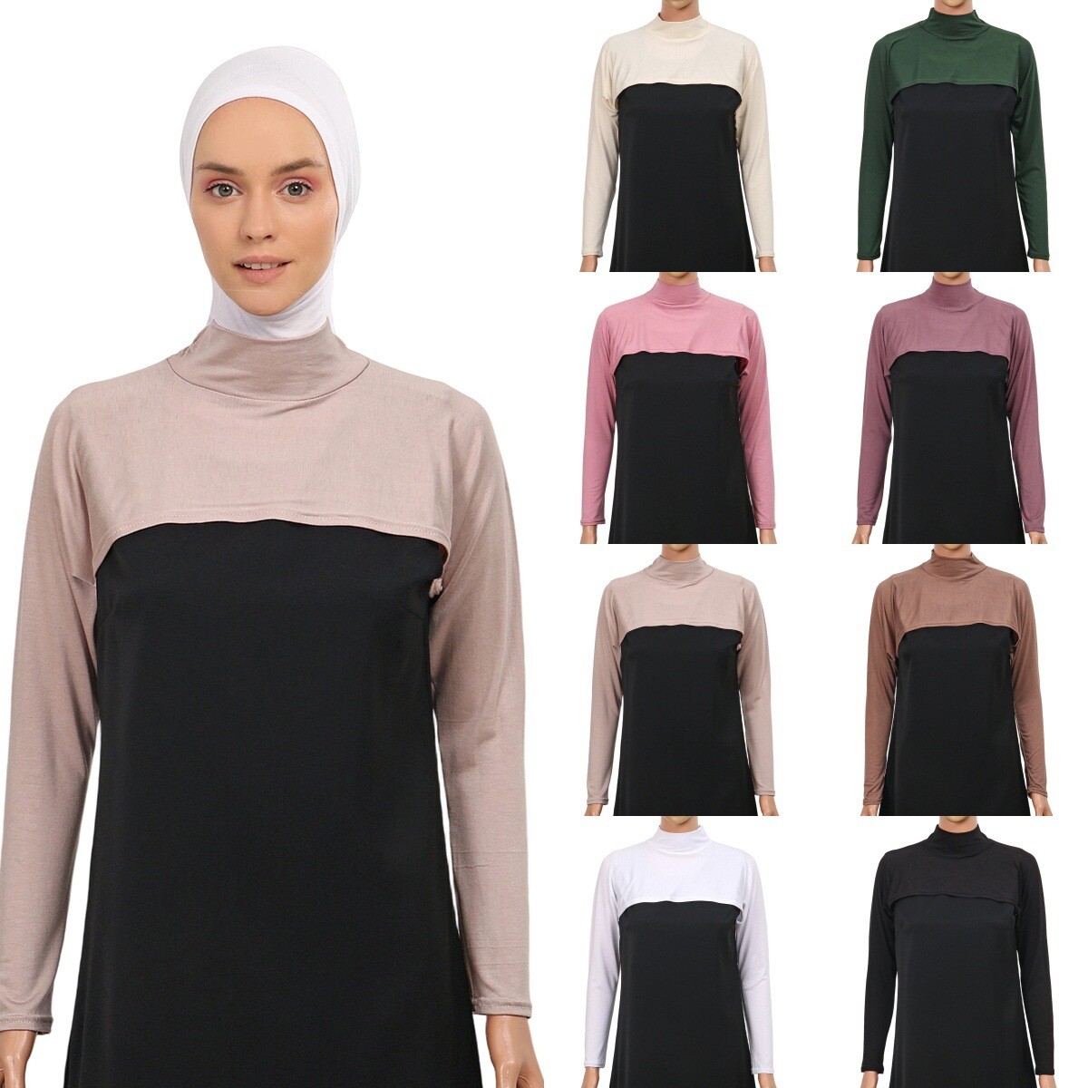 Muslim Women Shoulder Sleeves Neck Cover Arm Sleeve Raglan Sleeves One Piece New