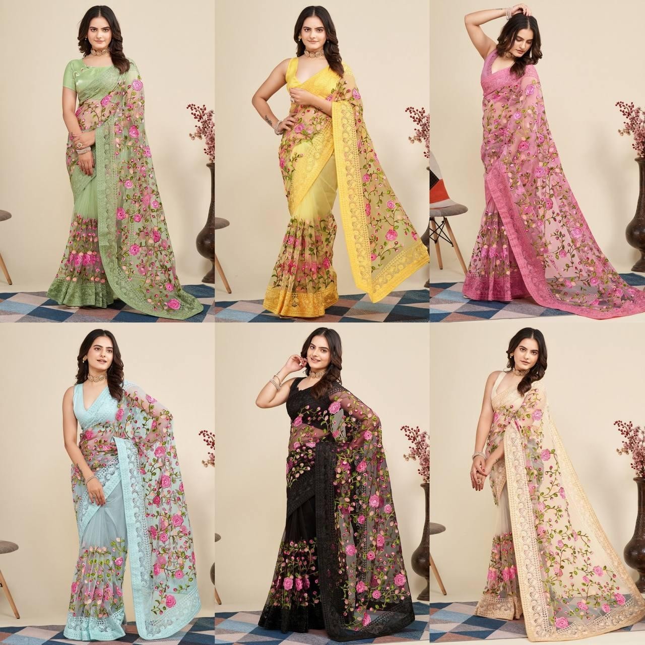 SAREE BLOUSE INDIAN NEW SARI PAKISTANI WEDDING DESIGNER BOLLYWOOD PARTY WEAR