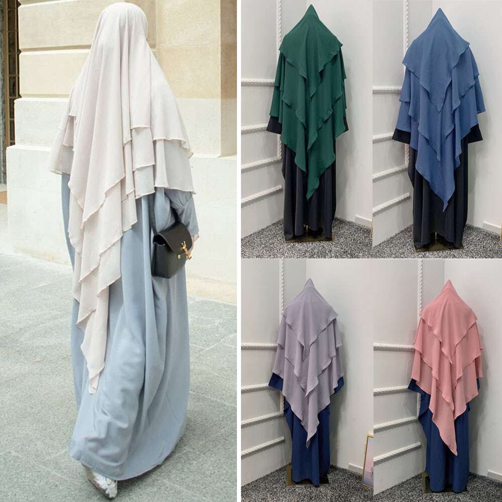One Piece Overhead Khimar Muslim Jilbab Abaya Women Prayer Niqab Burqa Ramadan