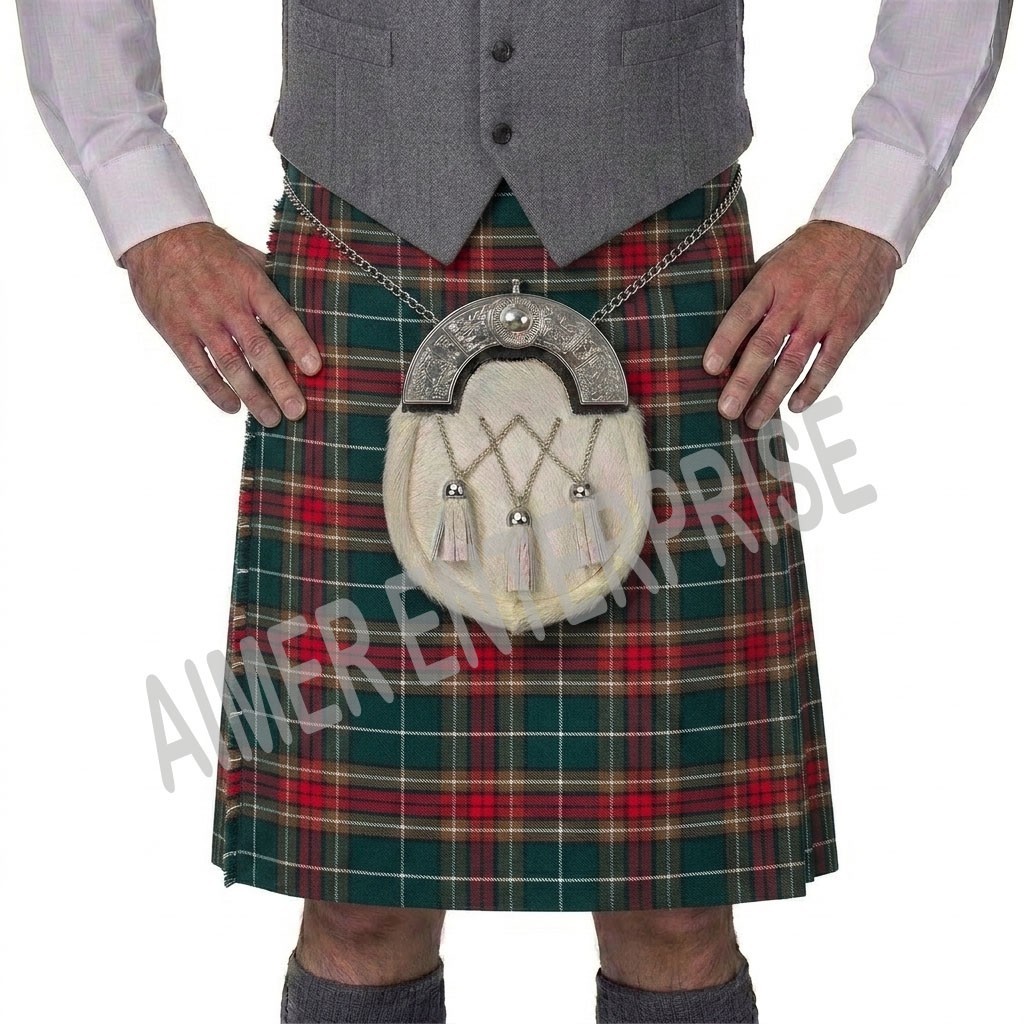 Scottish Traditional Handmade County Cavan Tartan Kilt for men Custom Made