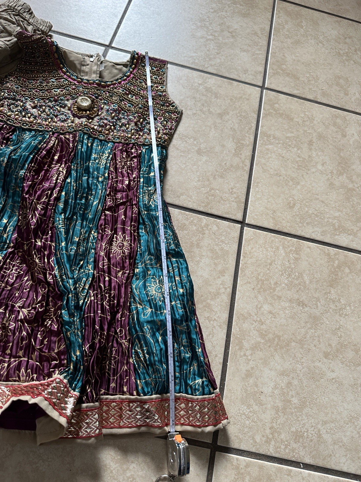 3-Piece Kids South Asian Anarkali Frock Dress Set Size 22 (3T/4T)