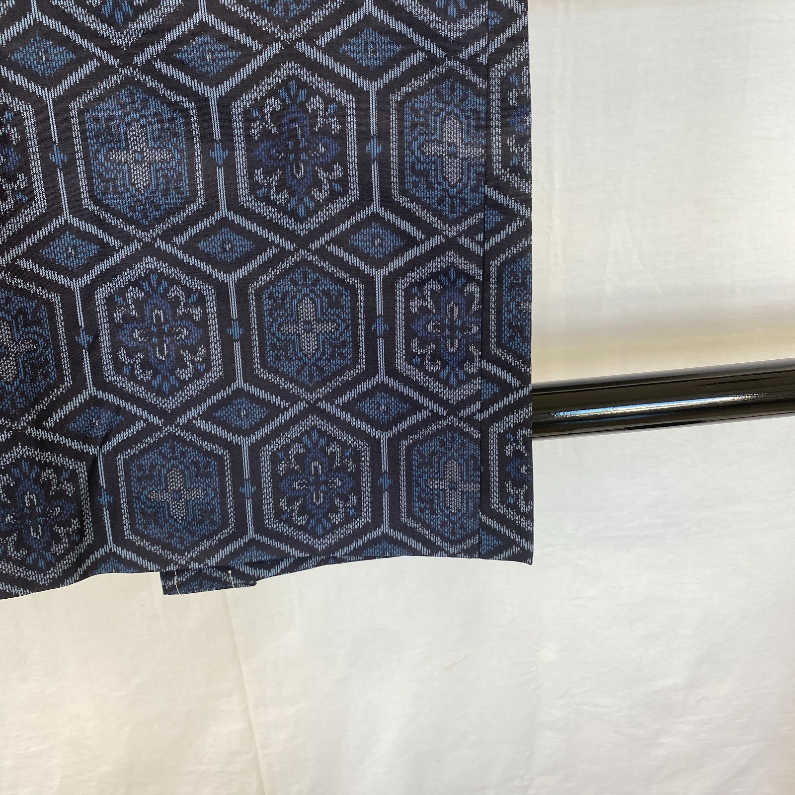 Japanese Vintage Kimono Haori Jacket Silk Blue Oshima Traditional Authentic 33in