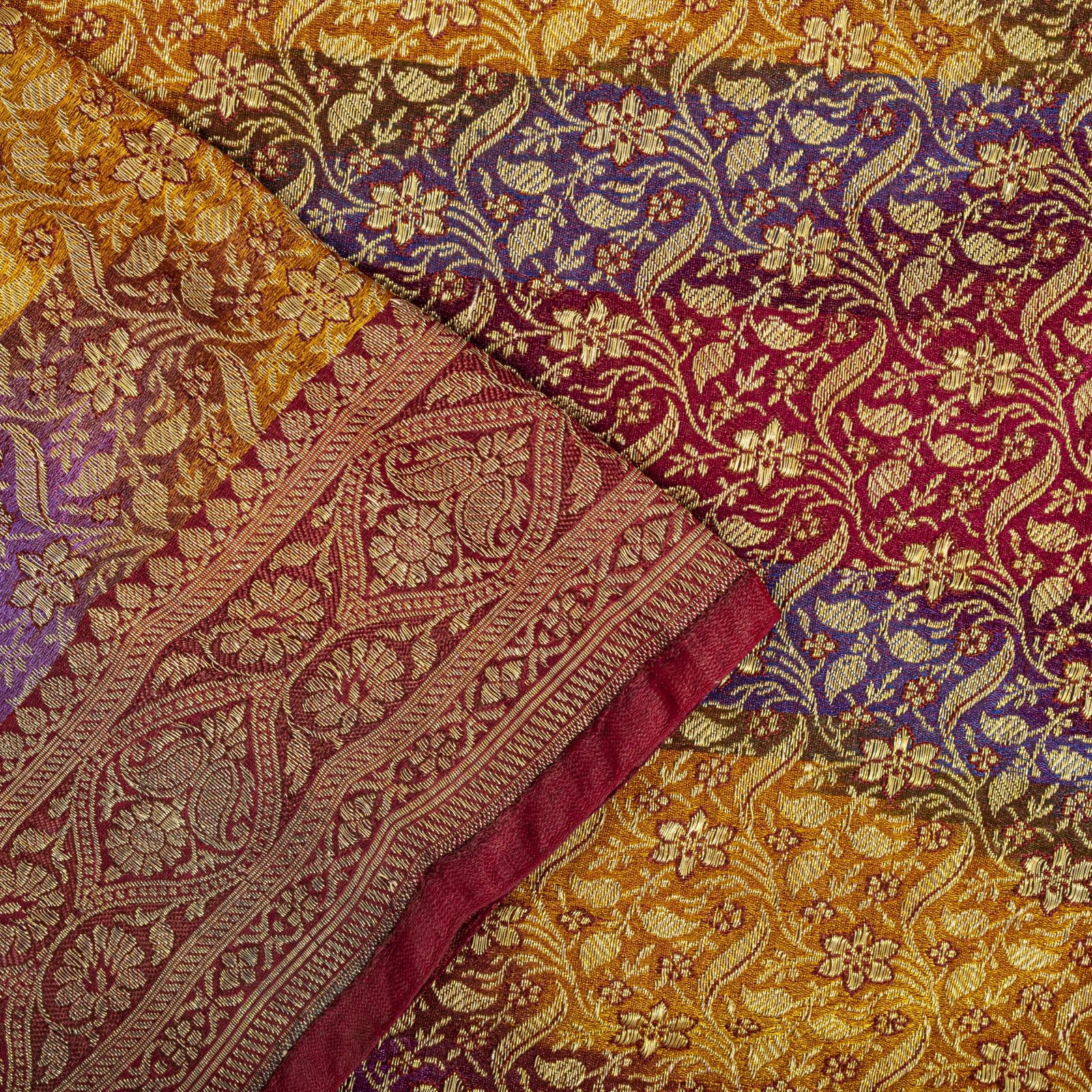 Sanskriti Vintage Multicolor Blend Silk Saree Rangkat Banarasi Brocade Zari Sari