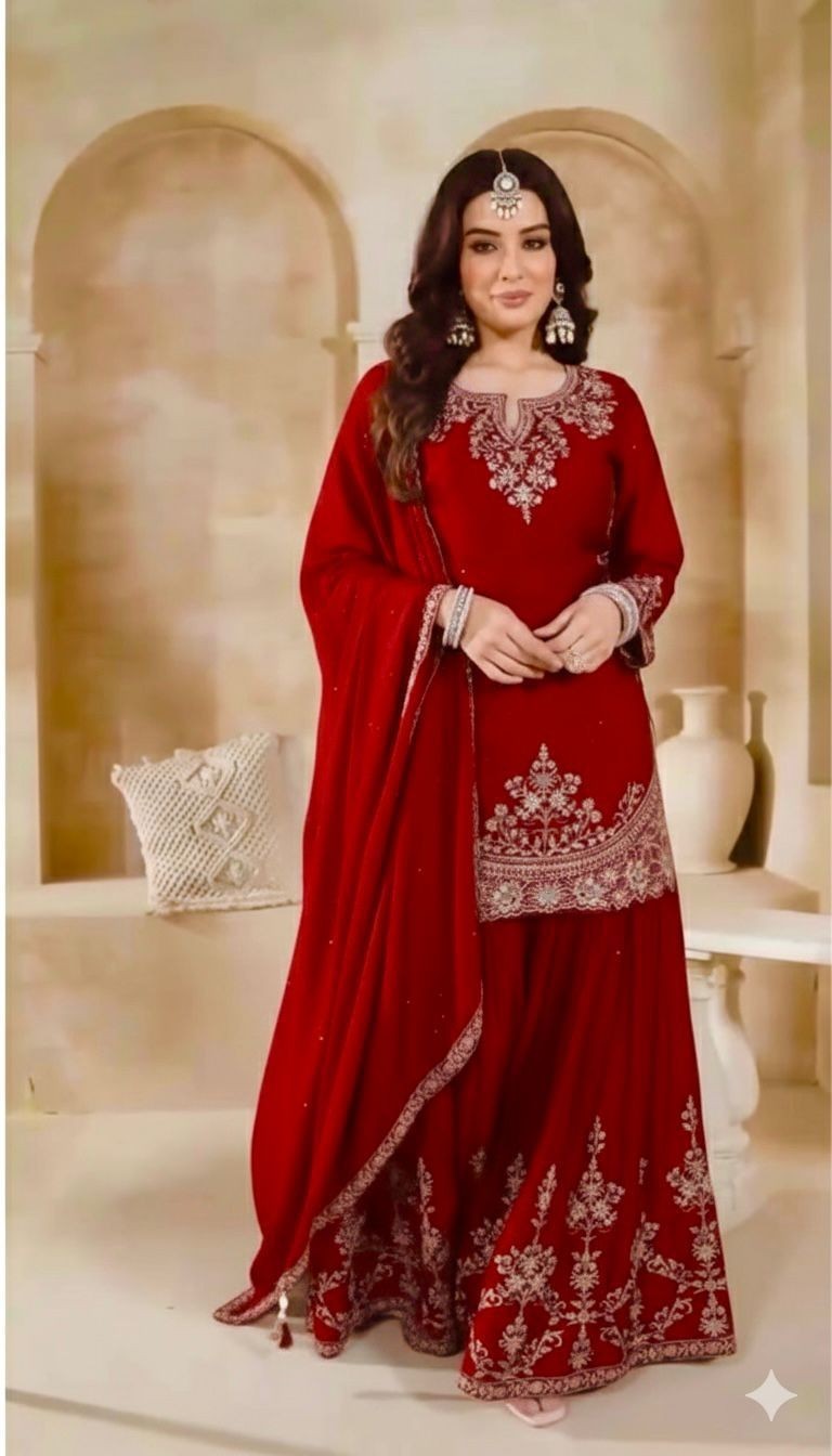 Top Sharara Palazoo Suit Party Wear Pakistani Wedding Salwar Kameez Dress Ethnic