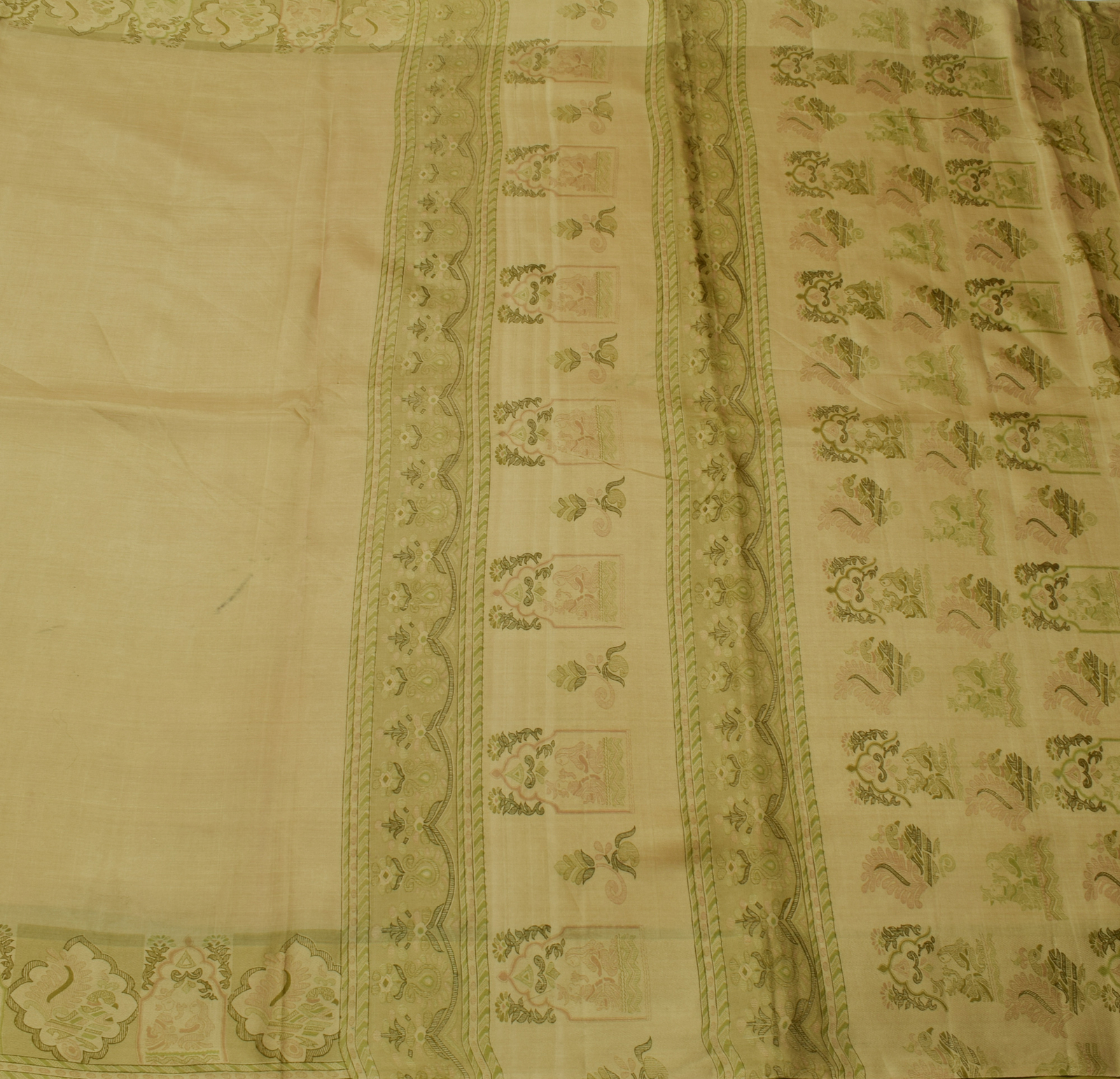 Sushila Vintage Indian Saree 100% Pure Silk Printed 5 Yard Soft Craft Fabric