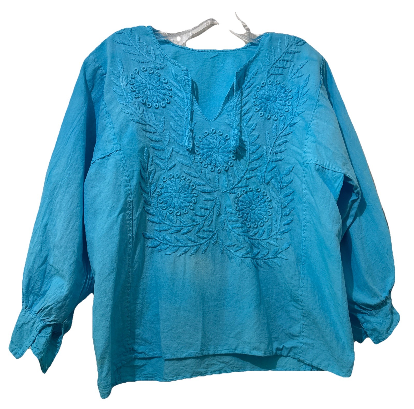 Blue Chikankari Kurti Top Size Medium? Handmade Embroidered Boho Hippie *Read*