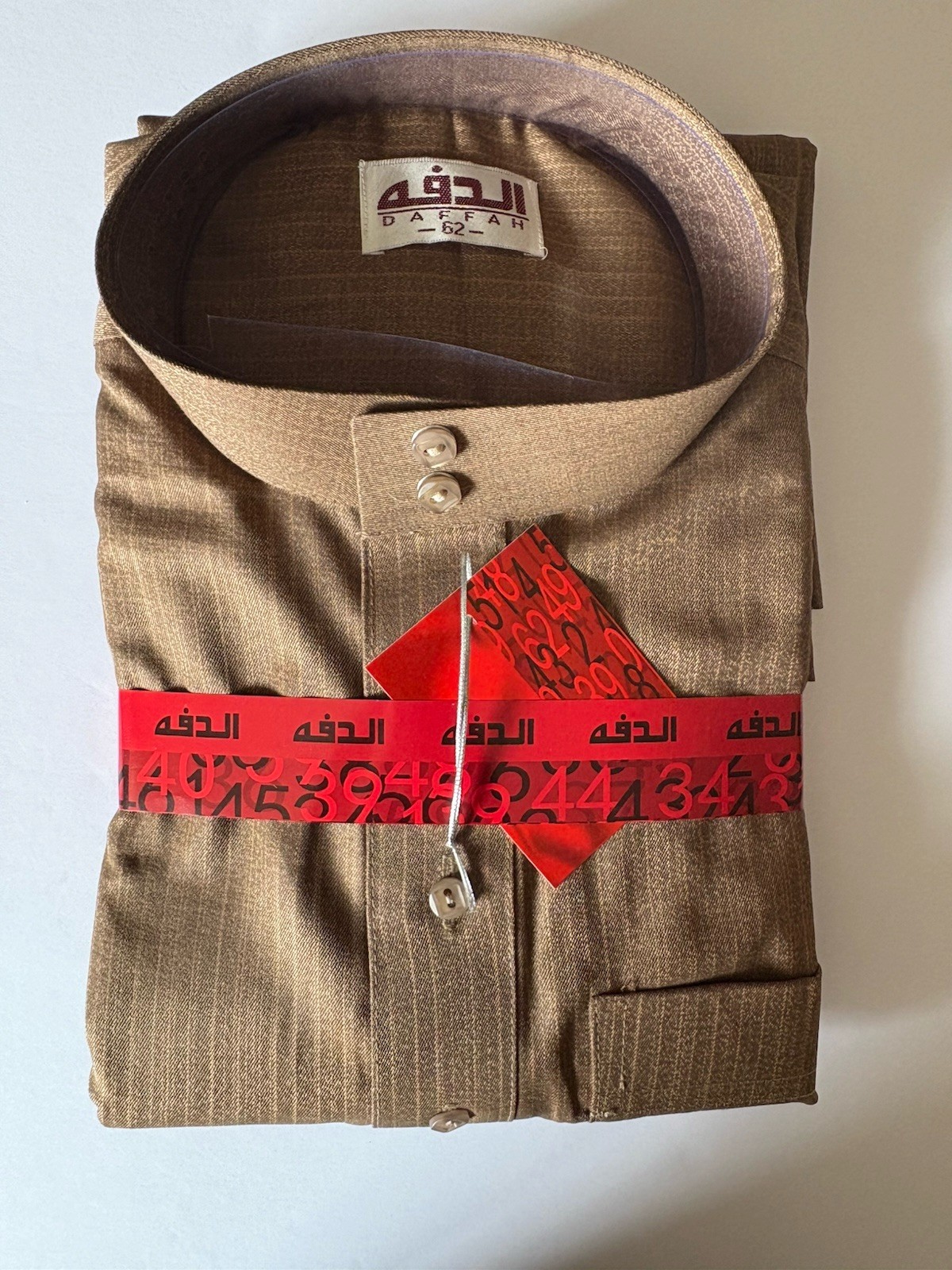 Men Size 62 XXL Qatari Moroccan winter Daffah Thobe Flat Long Sleeve