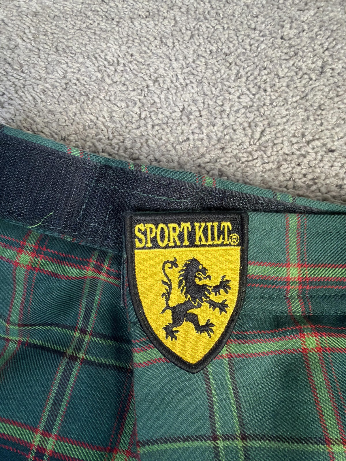 Sport Kilt Kilt Mens L Green Plaid Pleated Sport Elastic Waist Made In USA