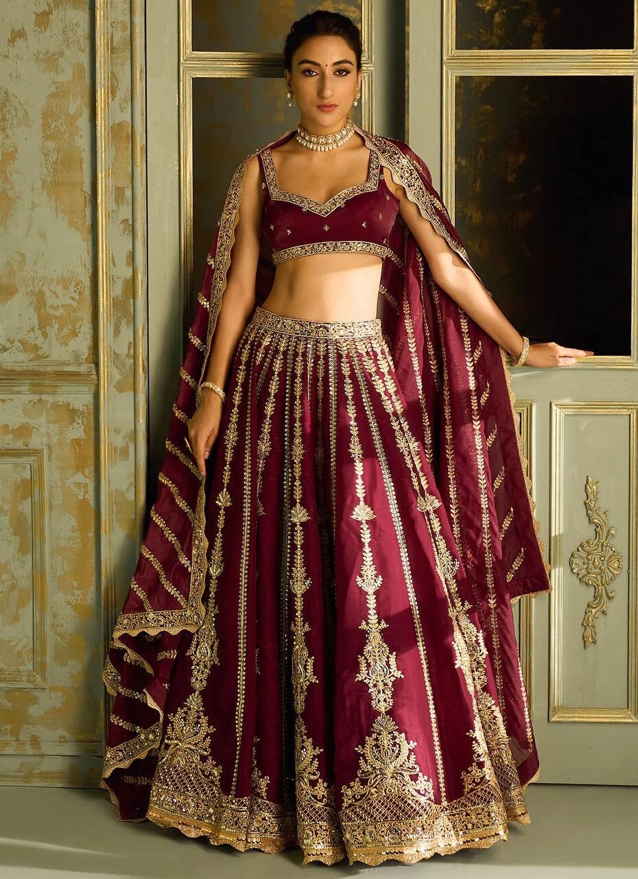 DESIGNER KASTURI SILK LEHENGA CHOLI WITH DUPATTA FOR WEDDING AND PARTY